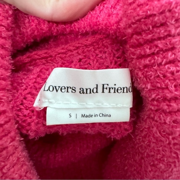 Lovers + Friends Revolve Jade Hot Pink Sweater Turtleneck Small - Picture 5 of 7